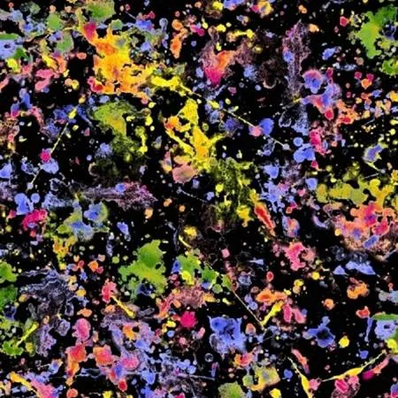 51537-2 Black/Multi Paint Splatter 108in Wideback