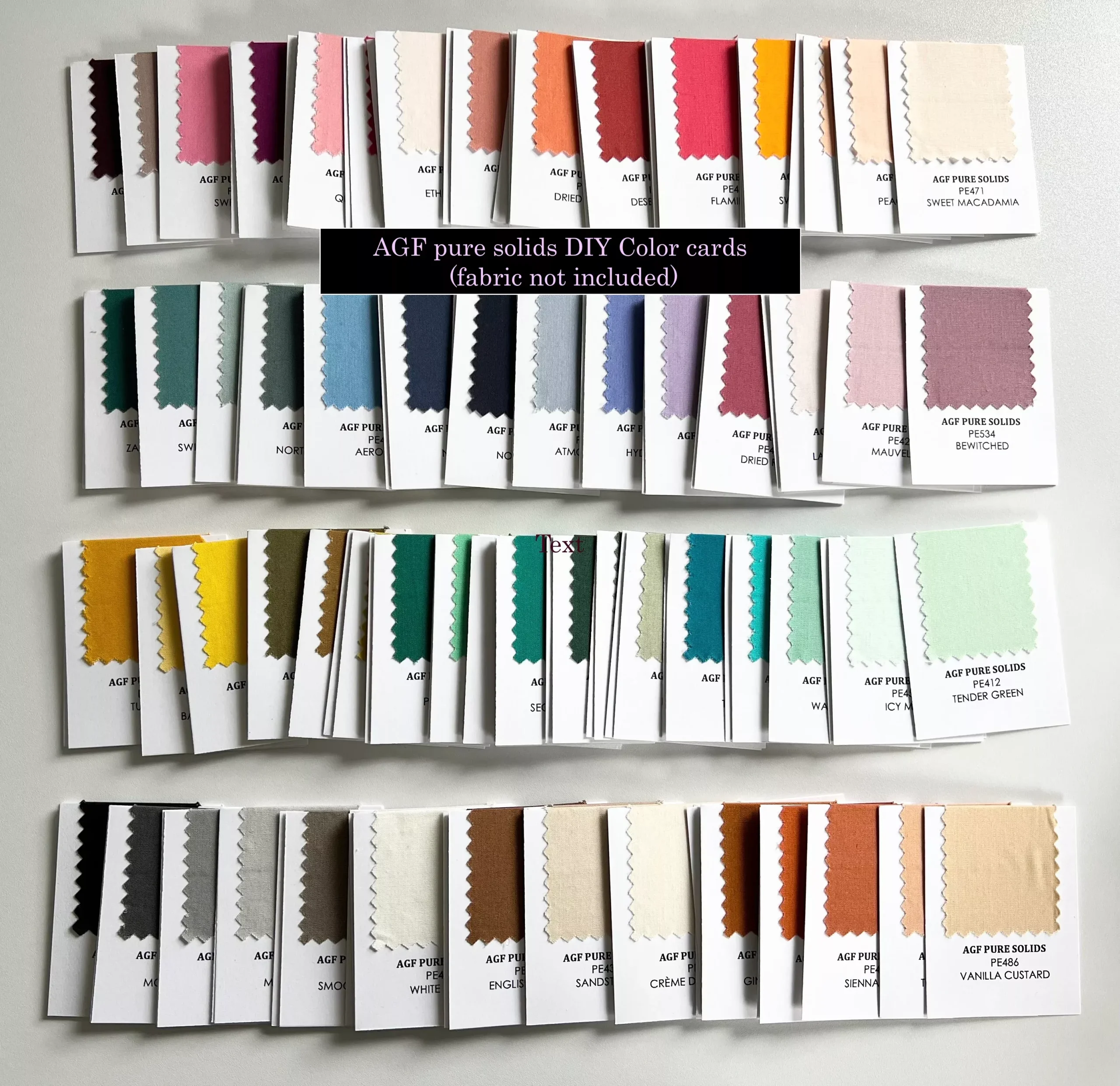 PDF Template for PURE Solids Individual Fabric Swatches
